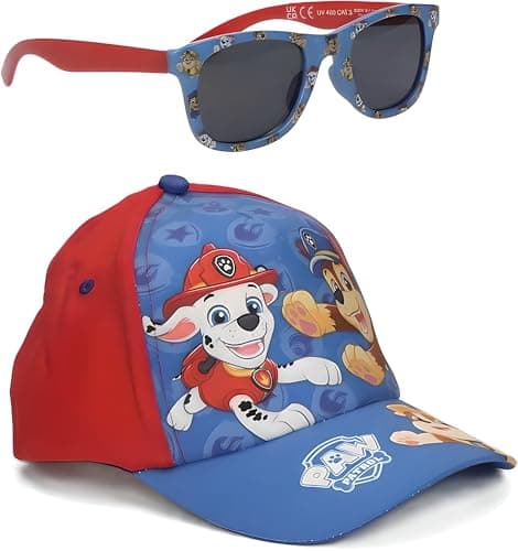 Image of Paw Patrol Sunglasses & Baseball Cap | Kids Accessories Set Summer Lightweight Sun Hat & UV400 Sunglasses for Beach Holiday