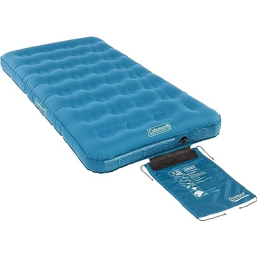 Image of Coleman Airbed Extra Durable Single, Camping bed, Flocked Single Air Bed, Inflatable Air Mattress, heavy duty airbed, comfort blow up Bed for Indoor and Outdoor Use