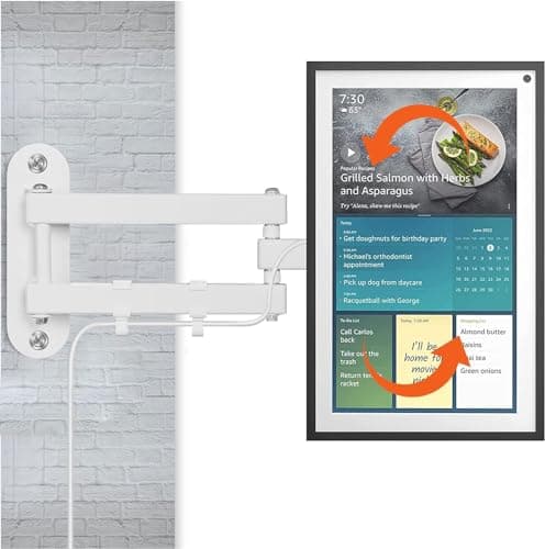 Image of EWIGE Universal TV monitor Wall Mount for Show 15, adjustable Mount Swivelling and tilting for 13-30 inch 100x100, 75x75mm metal TV mount (white)
