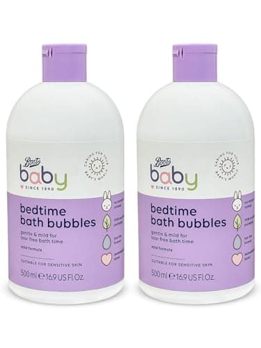 Image of 2x Bōots Baby Bedtime Bath Bubbles - Lavender Scented | Gentle & Mild For Tear Free - Mild Formula - Suitable For Sensitive Skin | 500mL Each [TWIN PACK]