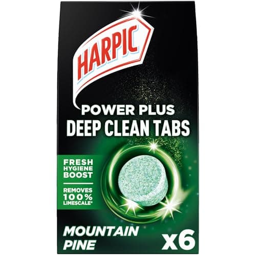 Image of Harpic Power Plus Deep Cleaning Toilet Tablets, Mountain Pine, Pack 1 x 6 Tablets, Deep Clean Without Scrubbing, Removes 100% Limescale, Toilet Cleaner