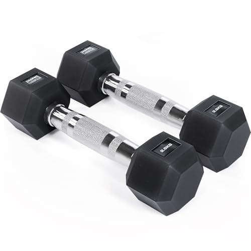 Image of Core Balance Hex Dumbbells Pair – 2 x 2.5kg, Cast Iron, PVC Coated Anti-Roll Hexagonal Weights, Knurled Non-Slip Handles, Home Gym Fitness, Cardio, Toning, Strength Training, Exercise