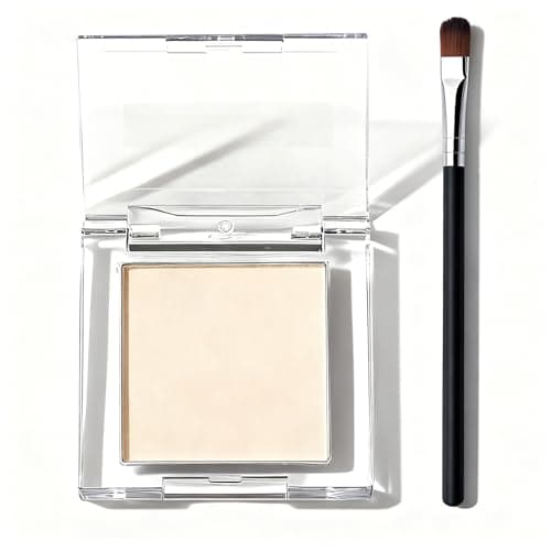 Image of Matte Beige Single Eyeshadow, High Pigment Waterproof Pressed Powder with Brush, Smooth Blendable Hypoallergenic Formula for Mature and Sensitive Skin