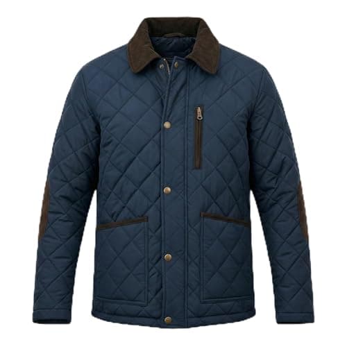Image of Hazy Blue Hawthorne Mens Quilted Jacket Lightweight Coat (UK, Alpha, XL, Regular, Regular, Navy)
