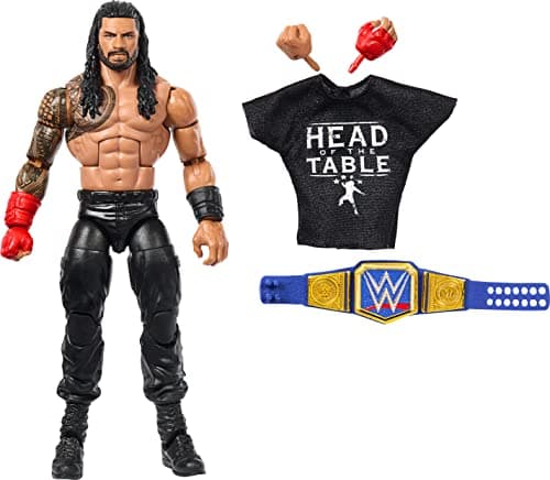 Image of Mattel WWE Roman Reigns Top Picks Elite Collection Action Figure, Articulation & Life-Like Detail, Interchangeable Accessories, 6-inch