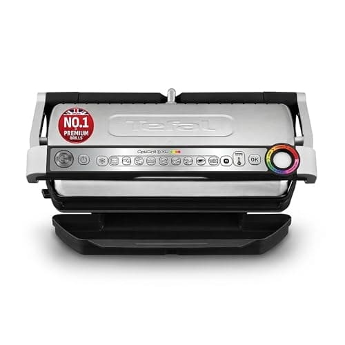 Image of Tefal Optigrill Plus XL, 9 Cooking Programs, Measure Cook Technology, Temperature Intelligence, Removable Non-Stick Plates, Dishwasher Safe, GC722D40 - Stainless Steel