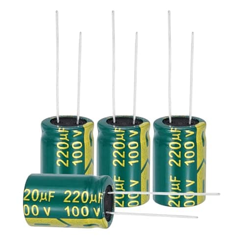 Image of sourcing map 24Pcs Electrolytic Capacitor High Frequency 220UF 100V with Aluminum Radial Leads 13 x 21mm High Ripple Current Low Impedance