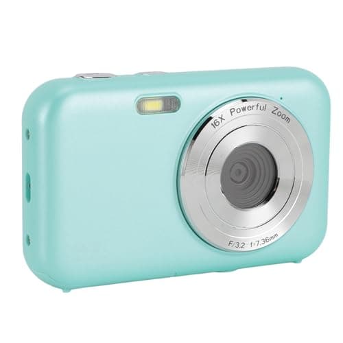 Image of Digital Camera, FHD 1080P 44MP 16X Zoom Anti Shake Compact Camera for Travel, Digital Point and Shoot Camera with Fill in Light for Teens Boys Girls (Green)