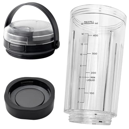 Image of 3 Pieces for Ninja Blast Portable Blender Replacement Parts, 530ml Blending Vessel Cup with Sip Spout Lid & Bottom Cap Compatible with Ninja Blast BC151 BC100 Series Mini Blender