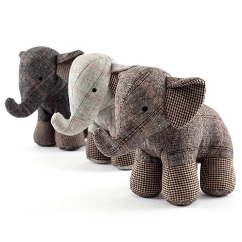Image of The Magic Toy Shop Weighted Door Stop Animal - Novelty Fabric Elephant Floor Stopper with Sand Filling - Decorative Door Holder for Wood, Carpet, Home Bedroom & Living Room, Assorted Colours