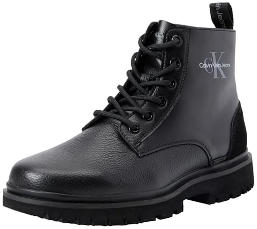 Image of Calvin Klein Jeans Women EVA BOOT MID LACE UP MTR, Triple Black, 38 EU