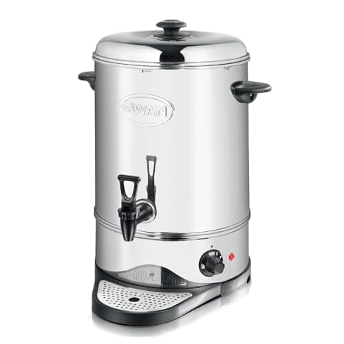 Image of Swan SWU16L Catering Urn with Automatic Temperature Control, Drip Tray, 16L, 2200W, Stainless Steel