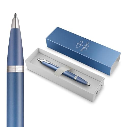 Image of Parker IM Writing Rituals Ballpoint Pen | Peaceful Blue Finish with Gradient & Chrome Trims | Medium Point | Blue Ink | Gift Box