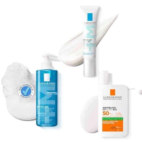 Image of La Roche-Posay Effaclar Foaming Cleansing Gel 400ml + Effaclar Duo+M Anti-Blemish Treatment 40ml + Anthelios Uvmune 400 Fluid Oil Control
