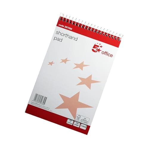 Image of 5 Star Office shorthand Ruled 160 Pages 80 Sheets 127x200mm [Pack 10], White
