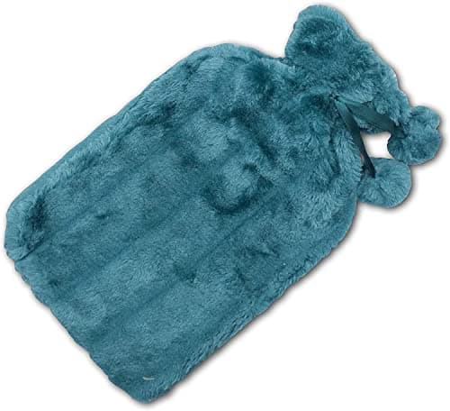 Image of SWISSPACK Hot Water Bottles, 2L Hot Water Bottles with Removable Knitted Cover,Washable Comfortable,Natural Rubber Warm Bag for Neck and Shoulders, Back, Legs,Waist Warm (Green Super Soft Cover)