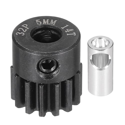 Image of sourcing map Steel 32P Gear Set with Gear Adapter 14T 5mm Shaft Motor Gears for RC Vehicles Truck Drift Car Part, Black