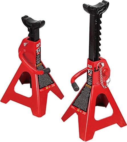 Image of BIG RED T42002A Torin Steel Jack Stands: Double Locking, 2 Ton (4,000 lb) Capacity, Red, 1 Pair