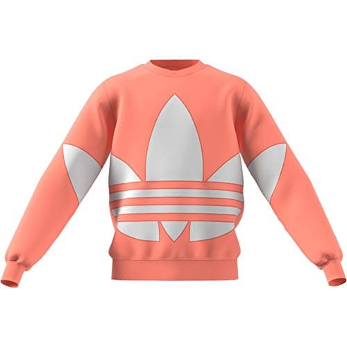 Image of adidas Originals Unisex-Youth Big Trefoil Crew Sweatshirt, Chalk Coral, XL