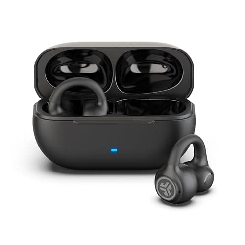 Image of JLab Flex Open Ear Earbuds - Wireless Open Sport Headphones, Cuff Design Clip on Earphones, 21H Playtime, IP55 Sweat-Resistant Open-Ear Buds with Bluetooth Multipoint, MEMS Microphone, Black