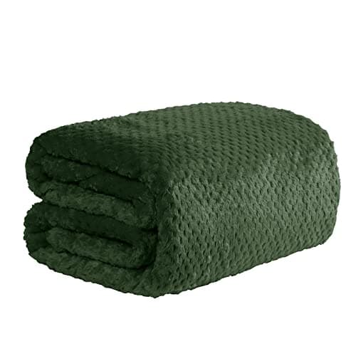 Image of Dreamscene Throws for Sofas Green Blanket, Soft Cosy Warm Honeycomb Waffle Throws for Beds Double Faux Fur Throw Fluffy Fleece Blanket Over Armchairs Sofa Throw, 150 x 200cm
