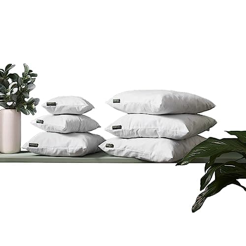 Image of WOOLROOM Classic 100% British Wool Scatter Cushion Pad 45x45 cm, 400gsm Natural Fibre Filling, Traceable, Hypoallergenic, Dust Mite Resistant, White