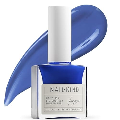Image of NAILKIND Blue Nail Polish - Ink Me - High-Gloss Nail Varnish - Vegan Nail Lacquer + Peta Certified + Cruelty Free - Quick Drying & Long Lasting - Chip Resistant Manicure - 8ml