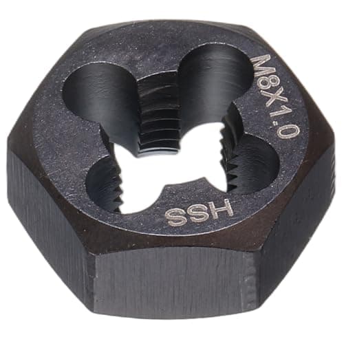 Image of sourcing map Hex Threading Die M8 x 1 Metric Thread Right Hand High Speed Steel Rethreading Fixed Die Screw Cutting Tapping Repair Tool