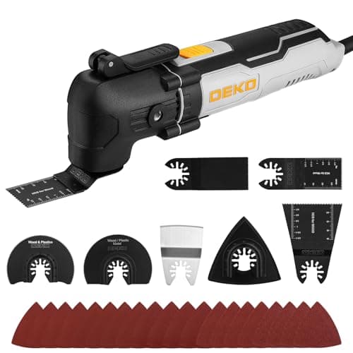 Image of Oscillating Multi Tools 300W: DEKOPRO 15000-22000 RPM Electric Corded Multi Tool, 6-Speed Control, 3° Oscillating Tools Angle, Soft-Grip Oscillating Saw for Wood, Plastic, Soft Metal