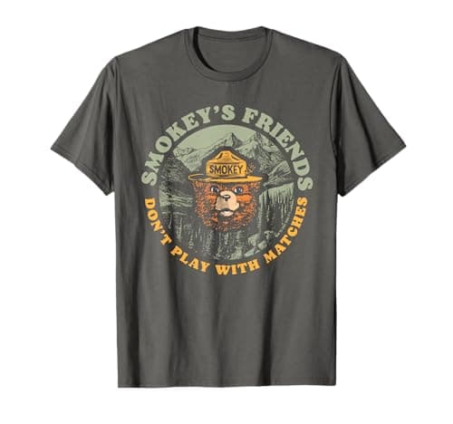 Image of Smokey's Friends Don't Play With Matches Retro Smokey Bear T-Shirt