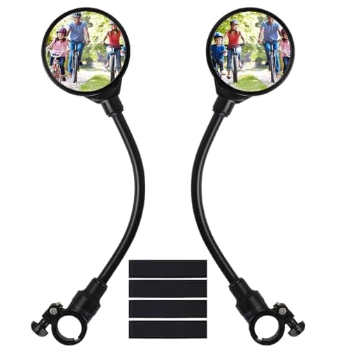 Image of 2 Pcs Bike Mirrors - 360 Rotatable Wide Angle Rear View Mirrors for Bicycle Handlebar 22-32mm