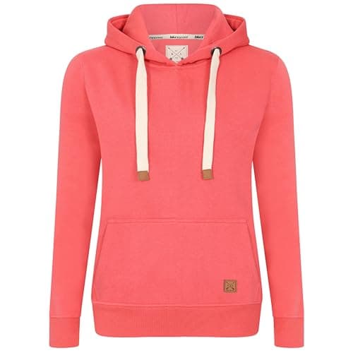 Image of Blu Apparel Ladies Overhead Hoodies Extra Warm Women's OH Hoody Warm Fleece Lined Sweatshirt Activewear Jumper for Women (UK, Numeric, 18, Regular, Regular, Coral)