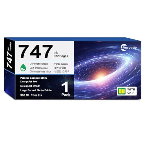Image of 747 Chromatic Green 300-ml Ink Cartridge (P2V84A) Replacement for HP 747 P2V84A Chromatic Green High Capacity Ink for DesignJet Z9+ & Z9+dr Large Format Photo Printer (1-Pack, P2V84A Chromatic Green)