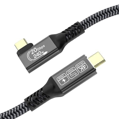 Image of CAKOBLE usb c data cable 2m,[20Gbps,240W,4K@144Hz] USB 3.2 Cable Compatible Thunderbolt 4 /Thunderbolt 3 5K@60Hz usbc monitor cable For iPhone16,MacBook,Samsung 24,90 degree usb c cable