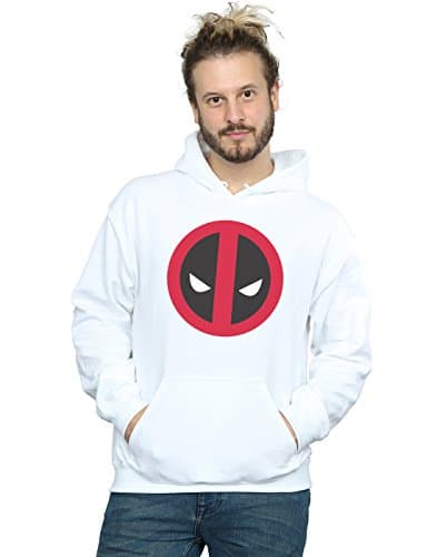 Image of Marvel Men's Deadpool Large Clean Logo Hoodie White Large