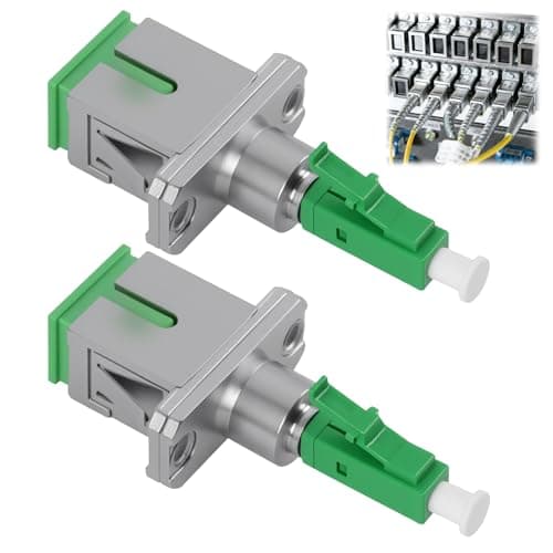 Image of Pack of 2 Fibre Optic Adapter SC/APC Female to LC/APC Male Singlemode Hybrid Fibre Adapter Plug LC to SC Adapter for Durable and Fast Fibre Optic Coupling Low Loss (SC/APC-LC/APC)