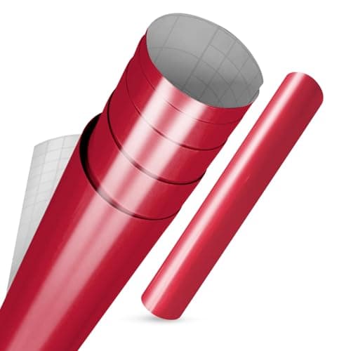 Image of vgoltd Furniture Stickers Gloss Self Adhesive Vinyl Wrap Sticky Contact Paper Roll for Kitchen Countertop Cupboard Cabinets Wardrobe & Tabletops (Dark Red, 30 x 100 cm)