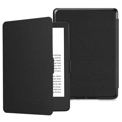 Image of FINTIE Slimshell Case for 6" All-New Kindle (11th Generation)- 2024/2022 Release, Lightweight PU Leather Cover with Auto Sleep/Wake for Kindle 11th Generation 2024 e-Reader, Black
