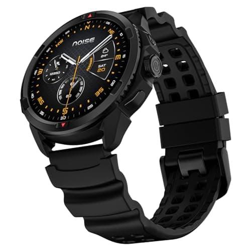 Image of Noise Endeavour Pro Military Rugged Smartwatch, 28Days Battery, Built In GPS & Flashlight, Scratch Resistant, Titanium Alloy Bezel, 1.5" AMOLED, 5ATM Water Resistant, 1Year Warranty (Carbon Black)