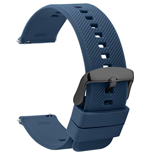 Image of TStrap Silicone Watch Straps 22mm - Quick Release Watch Bands Soft Rubber Blue - Waterproof Military Watch Strap for Men Women - for Smartwatches Straps Replacement