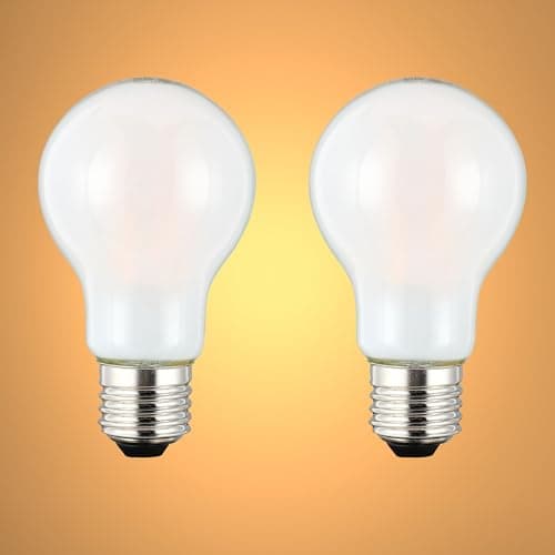 Image of TEKLED® A60 GLS DIMMABLE Filament LED Bulbs | E27 Edison Screw | A19 Energy Saving 6.5W Light White Glass Bulb 60W Incandescent Bulb Equivalent | 2700K 820LM | 2-Pack | Warm White