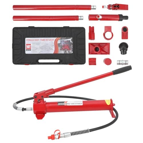 Image of 10 Ton Porta Power Kit, Auto Body Frame Repair Tool Set with Pump, Safe Valve Design & Easy to Carry Storage Case, Heavy Duty Hydraulic Ram with Overload Protection for Automotive Repairs