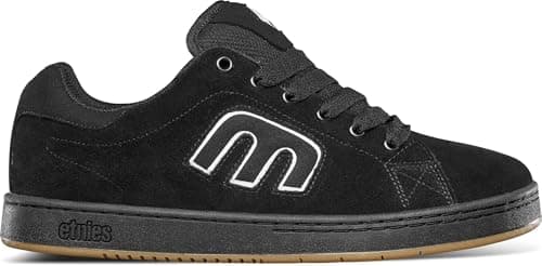 Image of Etnies Callicut – Heritage Skate Style, Puffy Look, 90's Chunky Vibe, Reinforced Cupsole, Cushioned Feel, Everyday Sneakers - Black/White - 10