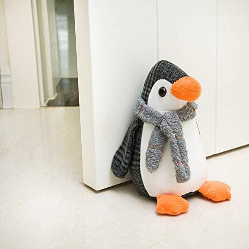 Image of Marwood Cute Door Stopper Decorative Door Stops for Home and Office, Penguin Weighted Interior Doorstop Fabric Stuffed Animal Door Stopper Floor Decorative