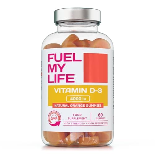 Image of Vitamin D3 Gummies 4000IU, 100µg - 60 Natural Orange Flavour Chewable Yummy Gummies - 2 Month Supply - Made in The UK