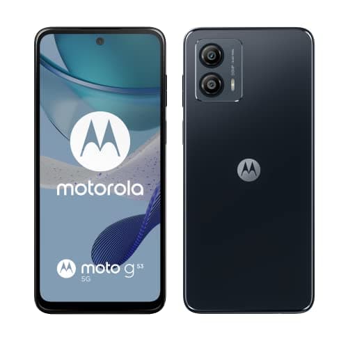 Image of motorola Motorolo moto (g53 5G, 6.5 Inch 120 Hz Display, 50 MP Camera, Dolby Atmos Stereo Speakers, 5000 mAh Battery, TurboPower Charging, 5G, Snapdragon 480+ Processor, 4/128 GB), Ink Blue (Renewed)