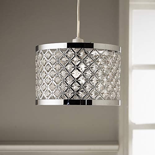 Image of Horsham Silver Chrome Metal and Acrylic Bead Non Electrical Easy Fit Pendant Shade