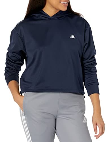 Image of adidas Women's Aeroready Hoodie, Ink/White, S