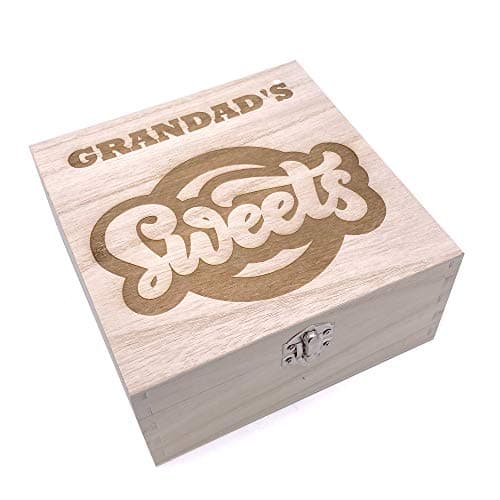 Image of ukgiftstoreonline Personalised Sweets Wooden Box Gift for Birthdays, Fathers or Mothers Day or Christmas