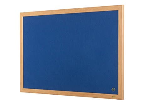 Image of BI-OFFICE Felt Earth-it Executive - Oak Frame Table Top 1200 x 900 mm Blue